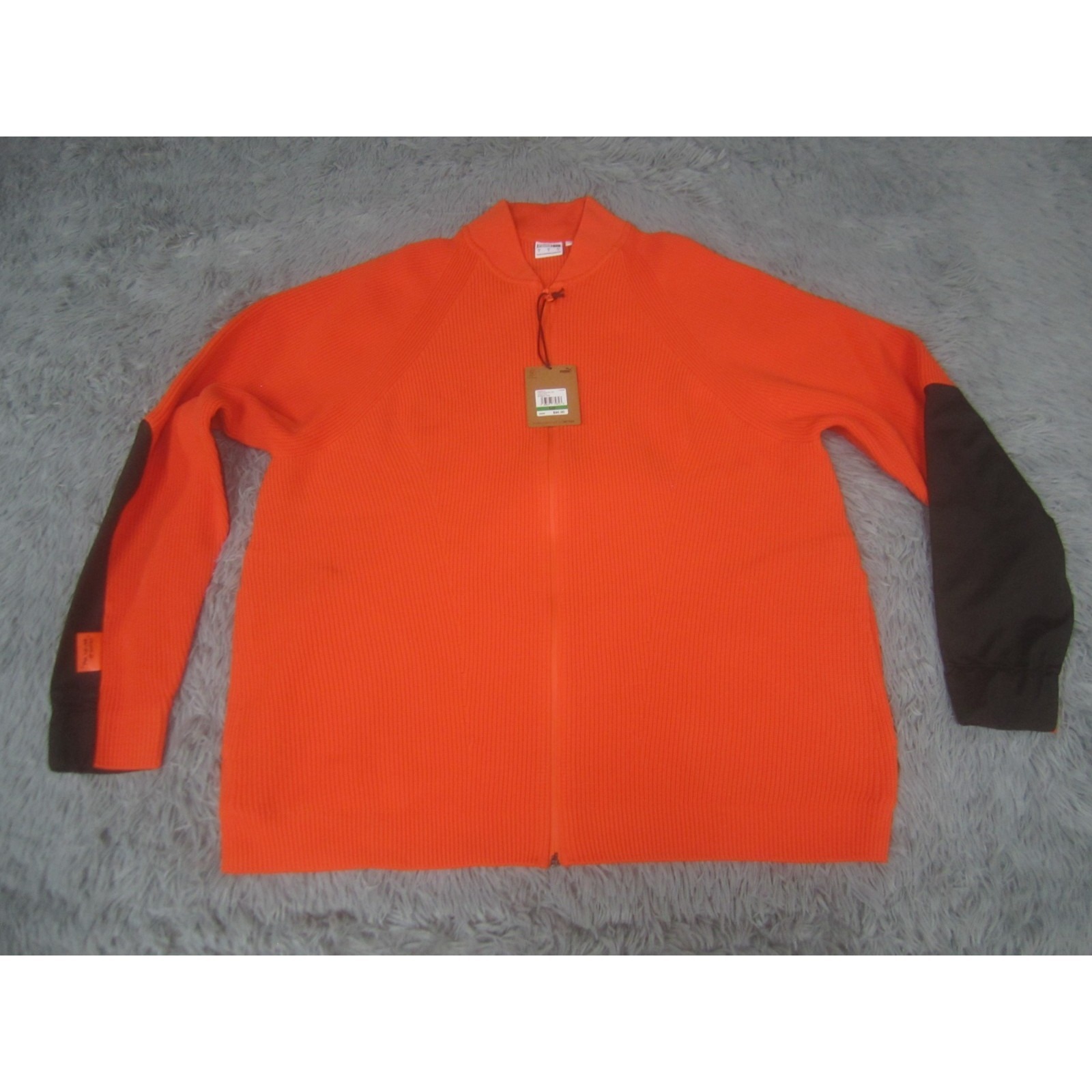 Puma Jacket Adult Large Orange Black Chunky Evo Knit Nwt For The Love Of Water